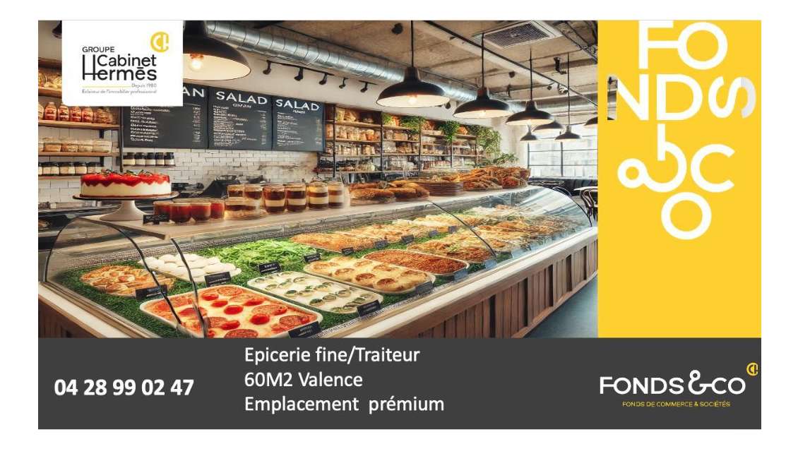 Vente épicerie fine traiteur empl premium Valence