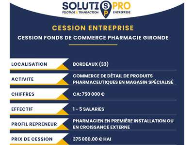 Vente Pharmacie - Parapharmacie à Bordeaux