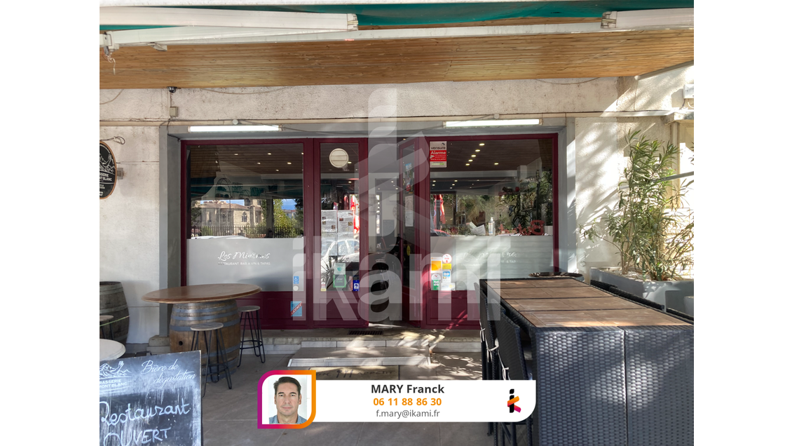 AV bar avec terrasse rue passante Bourg de Péage