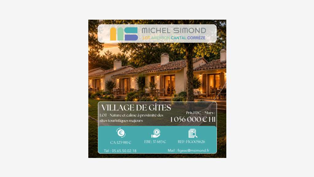Vente village vacances camping  dans le Lot 