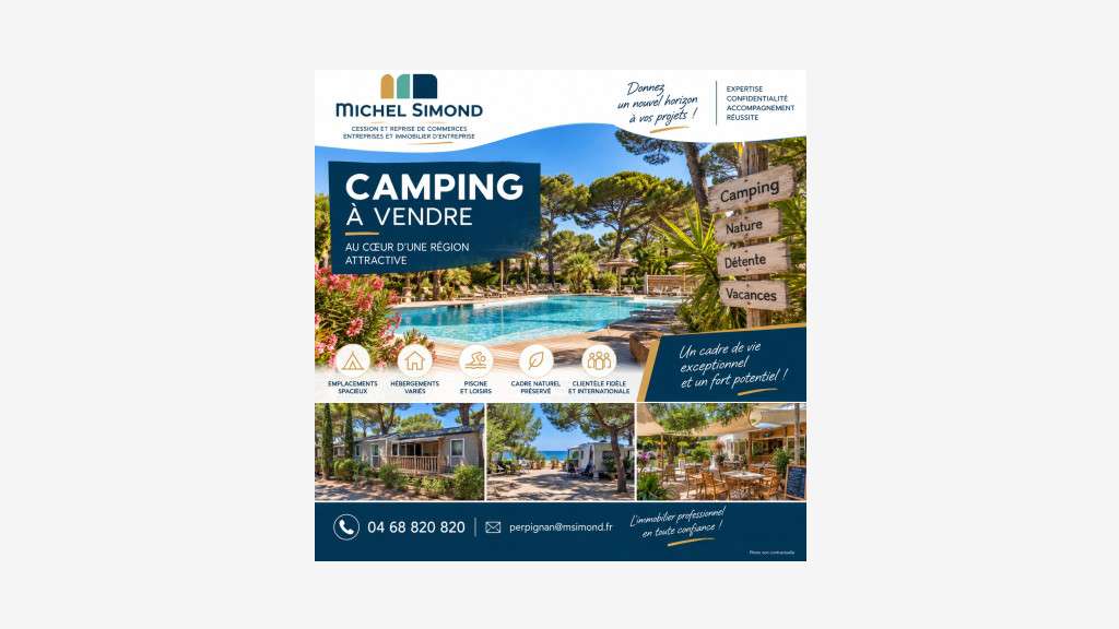 Vente camping 220/280 emplacements dept 66