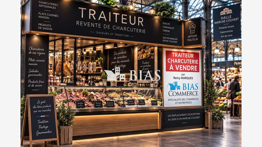 AV stand traiteur charcuterie sur marché cvt 78