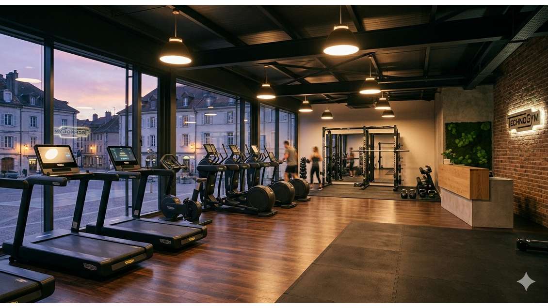 Salle de Fitness Premium – Matériel Technogym