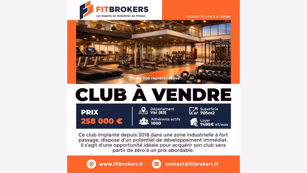 Vente club de sport et fitness à Fréjus