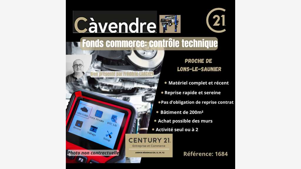 Vente FDC contrôle technique à Lons Le Saunier
