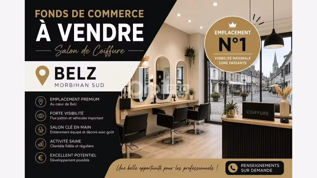 AV salon de coiffure empl N°1 en ccial à Cannes
