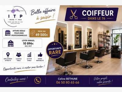 Salon de coiffure de 56m² à vendre à Darnétal