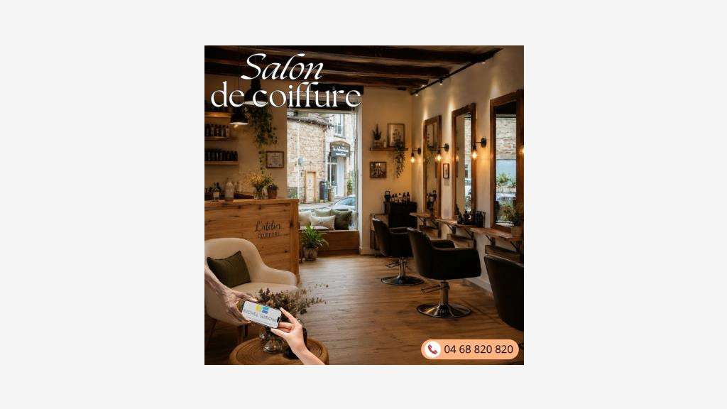 AV salon de coiffure en petite ville bourgeoise 66