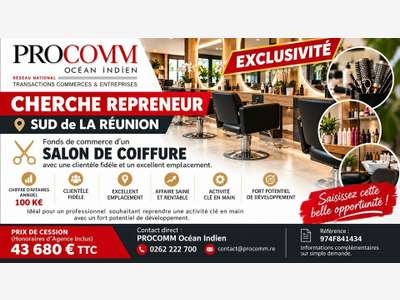 Cession salon de coiffure empl N°1 à Saint-Joseph