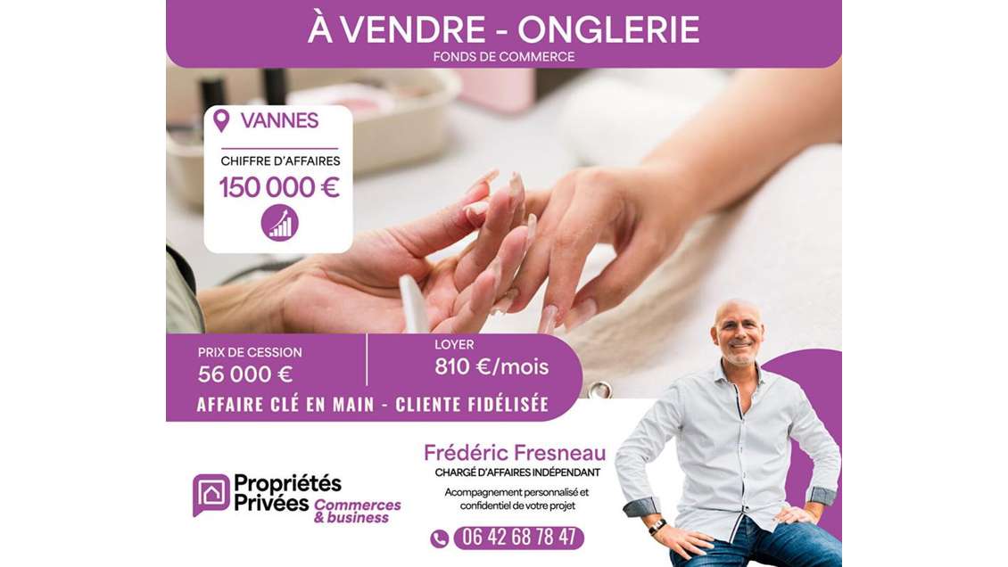 Vente FDC beauté de 35m² en centre-ville de Vannes
