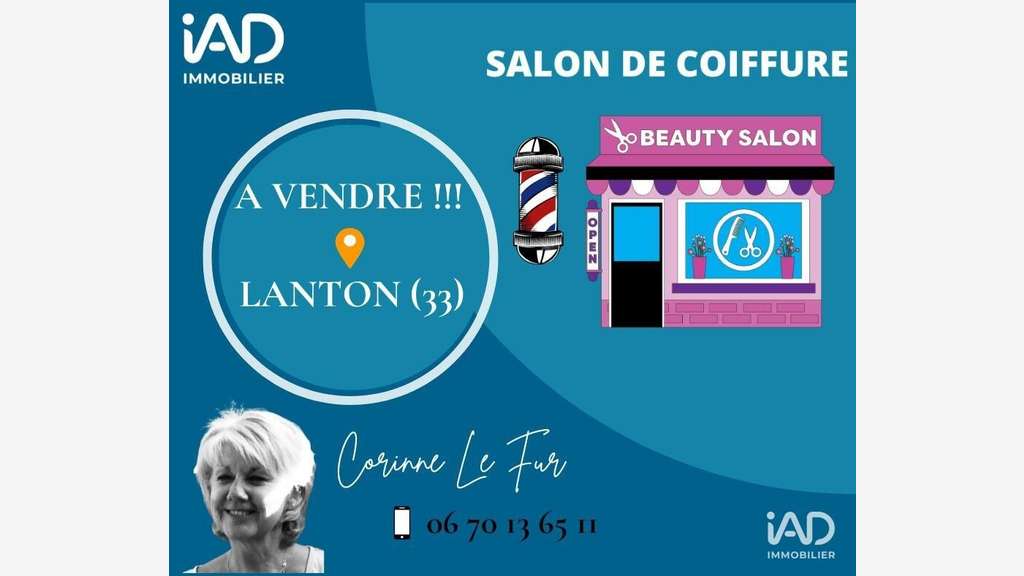 Vente salon de coiffure à Lanton