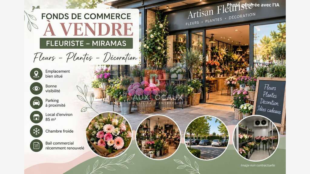 Vente FDC fleuriste bien situé Miramas