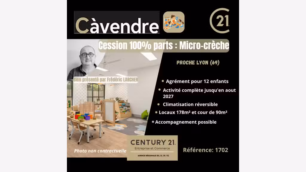 Vente parts sociales micro-creche proche Lyon