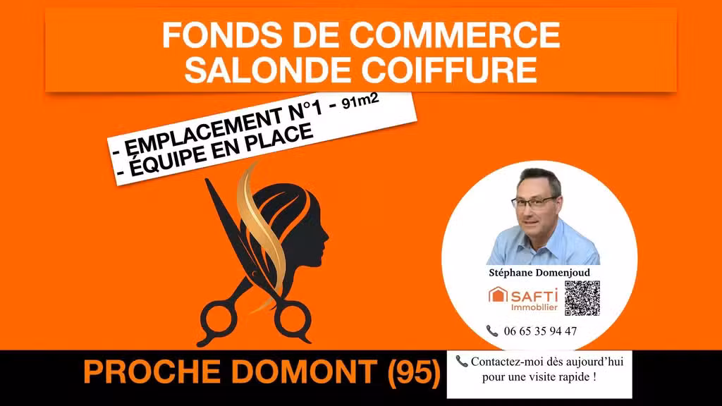 Vente salon de coiffure empl premium à Moisselles