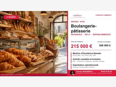 Vente boulangerie‑pâtisserie artisanale à Orange