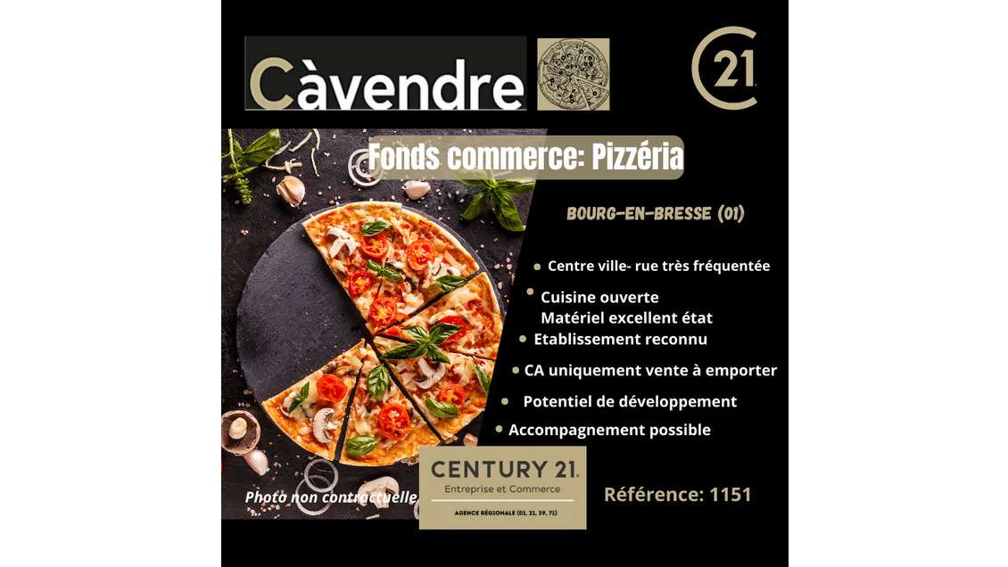 Vente pizzéria au coeur de Bourg en Bresse