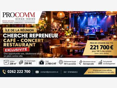 100% des actions restaurant à vendre à Saint Leu