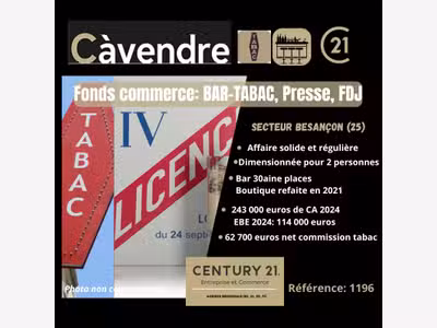 Vente bar tabac jeux presse secteur Besançon