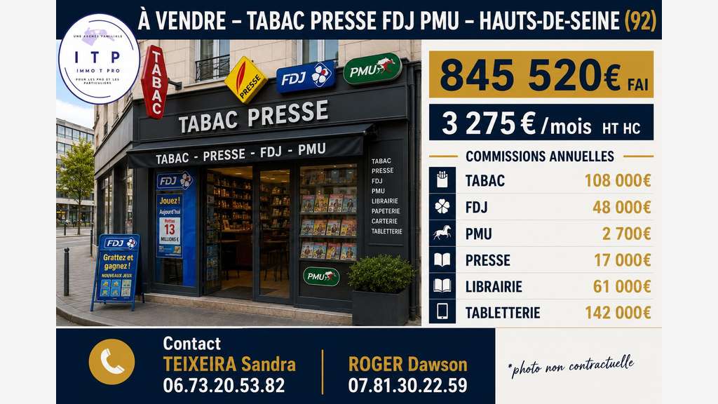 AV magnifique tabac presse FDJ PMU belle ville 92