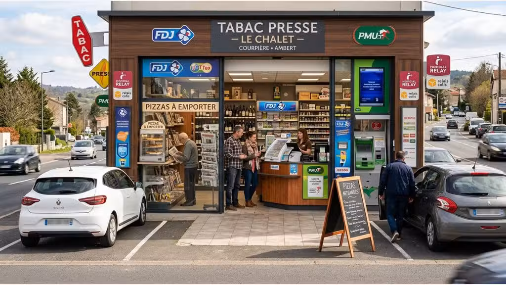 AV FDC tabac presse FDJ PMU relais colis Courpière