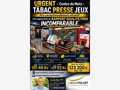Vente FDC tabac presse jeux à Metz empl de choix