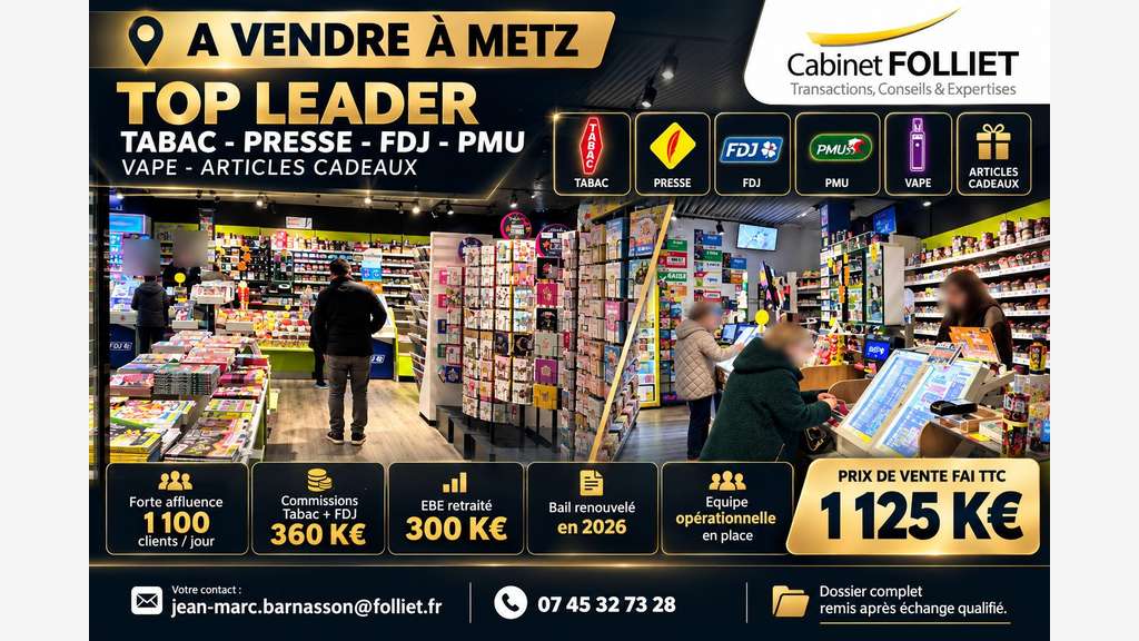 AV FDC tabac presse 90m² emplacement N°1 Metz