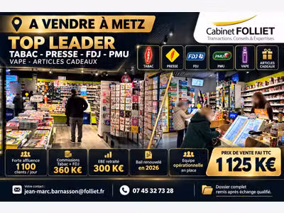 AV FDC tabac presse 90m² emplacement N°1 Metz