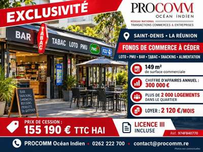 Bar tabac snack alimentation à vendre Saint-Denis