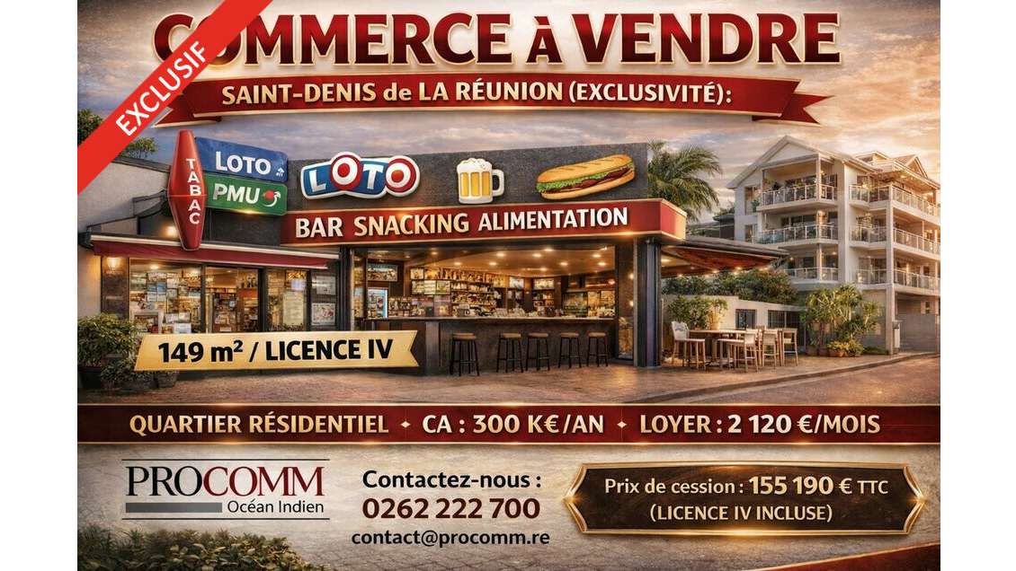 Bar tabac snack alimentation à vendre Saint-Denis
