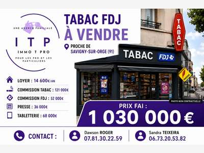 Vente beau tabac presse FDJ dans grande ville 91