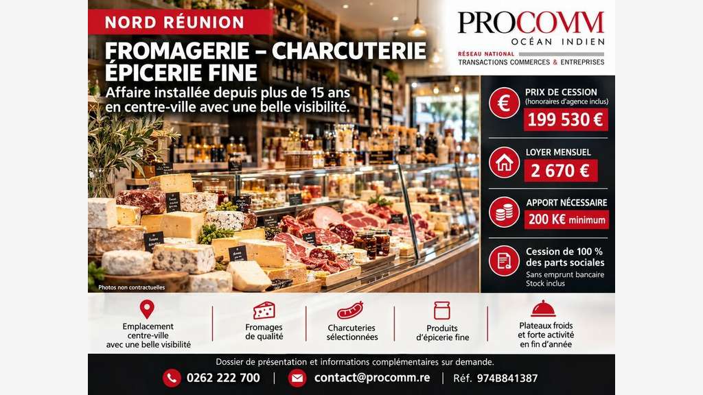 Vente fromagerie 100 % parts sociales à Saint Paul
