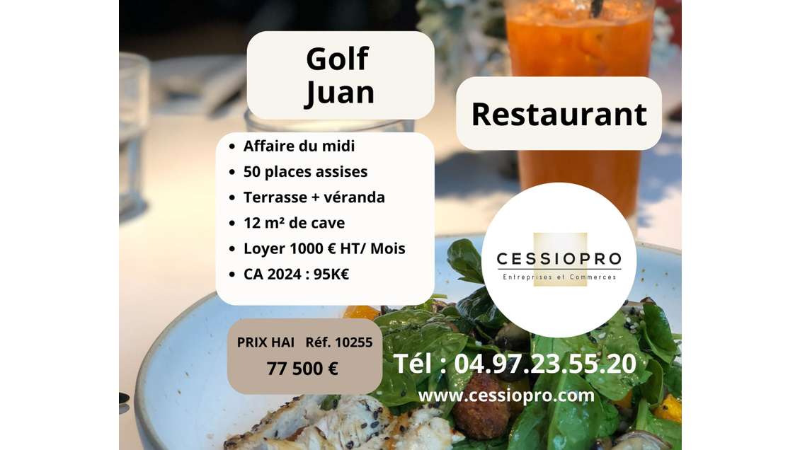 Vente restaurant du midi idéal couple Golfe Juan