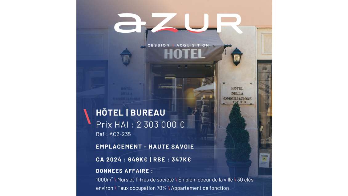VENTE Hôtel bureau en Haute-Savoie