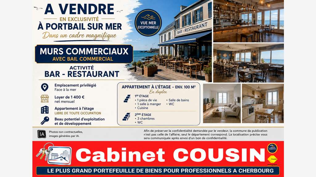 Vente hôtel bureau 3 *** dans la Manche