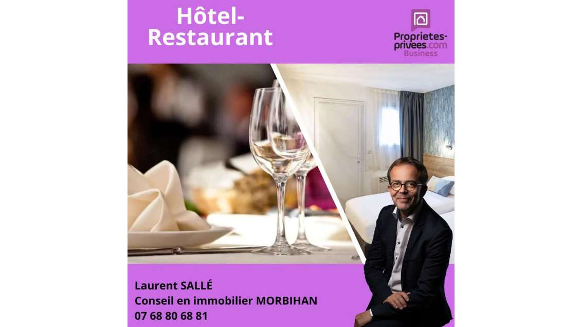 Vente fonds hôtel restaurant 1600m² Sud Morbihan