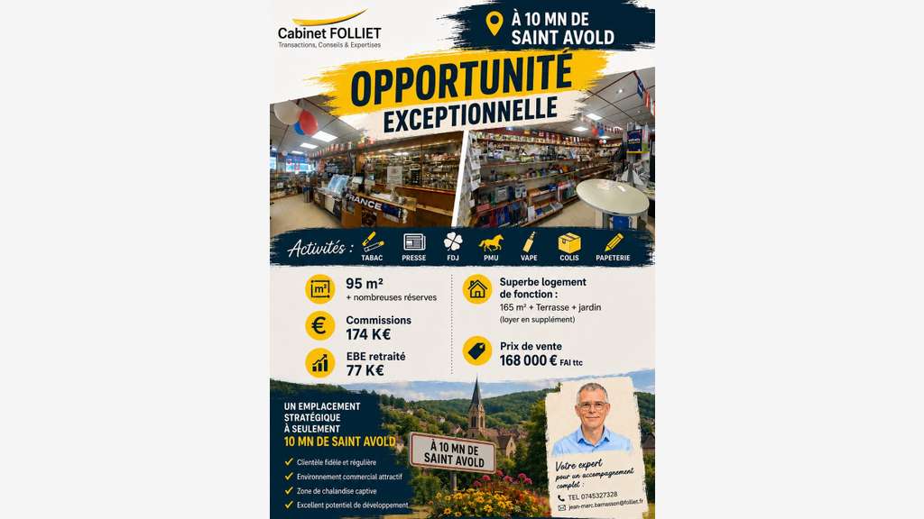 FDC tabac presse FDJ PMU à vendre à Saint-Avold