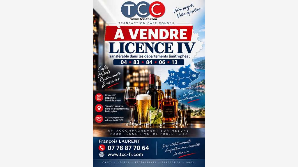 Vente licence IV transférable Six Fours Les Plages