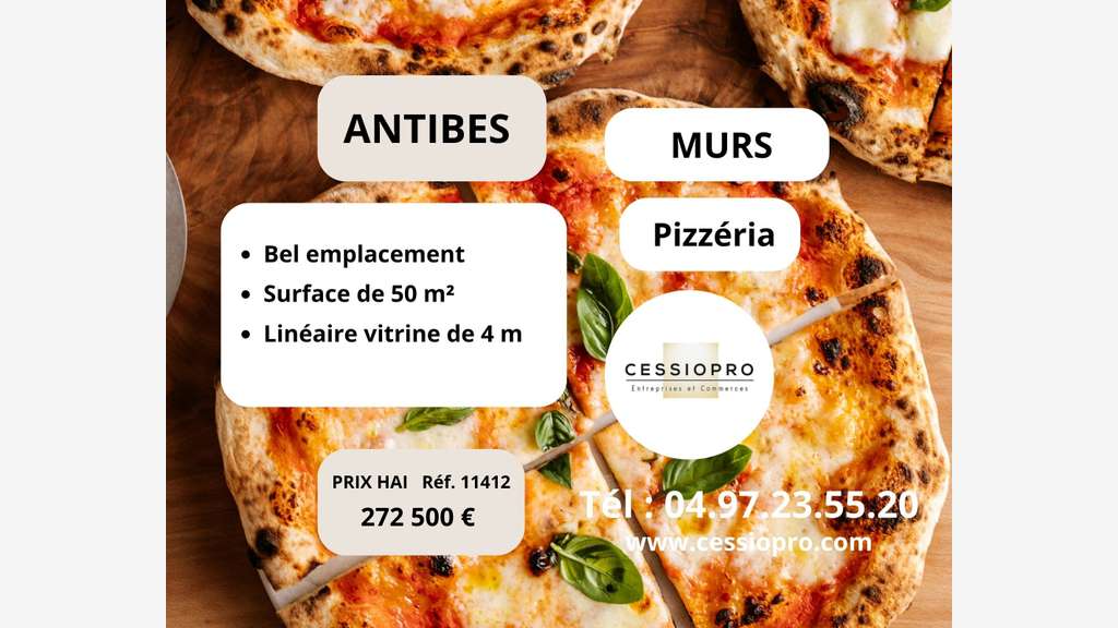 A vendre pizzéria, murs et fonds au Golfe-Juan