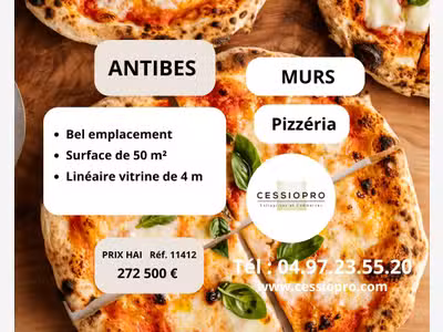 A vendre pizzéria, murs et fonds au Golfe-Juan