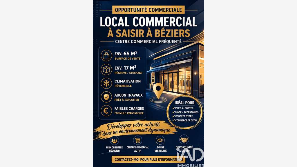 Vente boutique  82m² centre commercial à Béziers