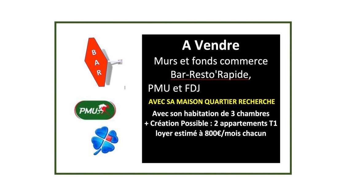 Vends murs et fonds bar-resto'rapide sur Dijon