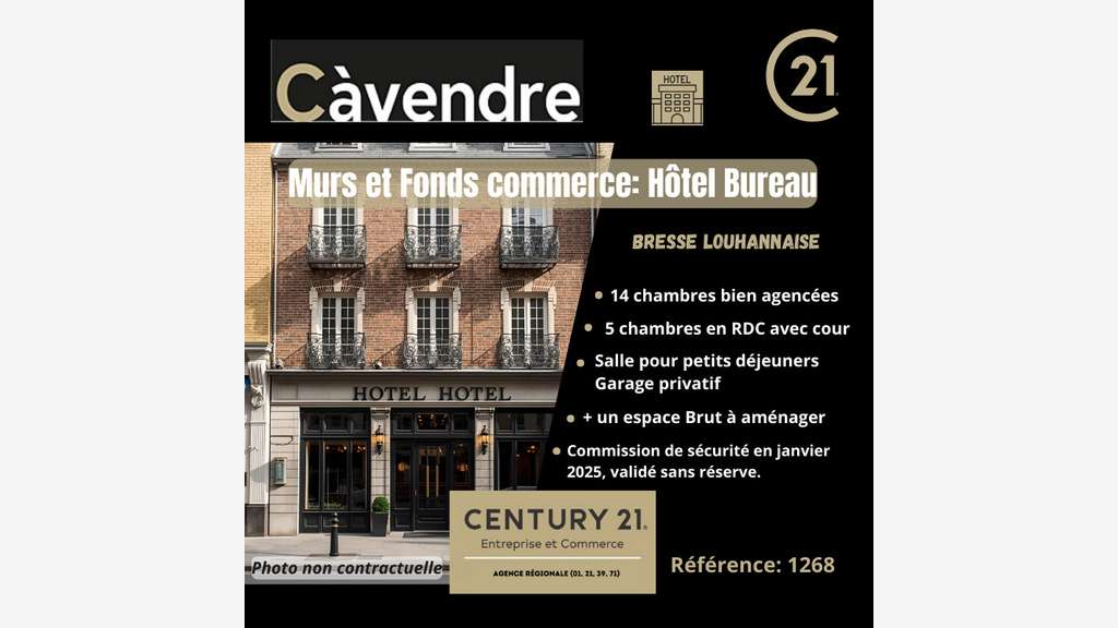 AV murs et fonds hôtel-bureau Bresse louhannaise