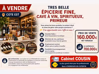 Vente épicerie fine et cave à vins sur Saint-Lô