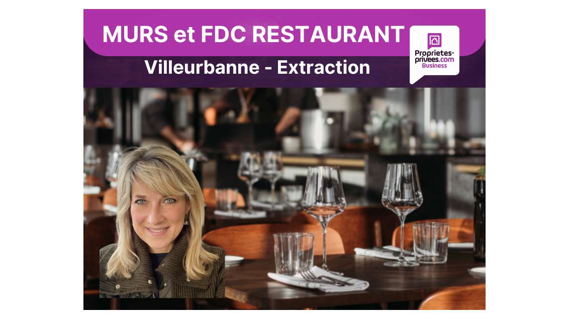 Vente murs et FDC restaurant 72m² à Villeurbanne