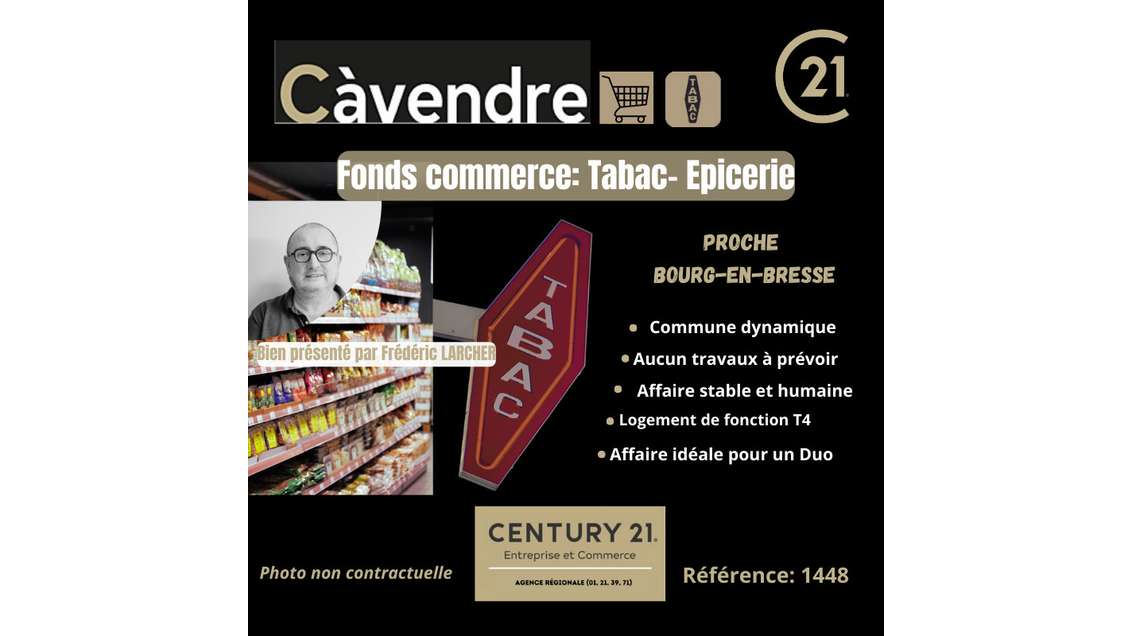 Vente épicerie tabac proche de Bourg en Bresse