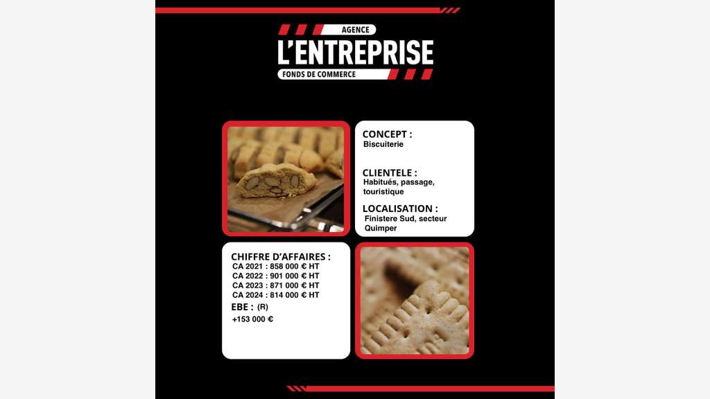 À vendre Biscuiterie artisanale en Finistère Sud
