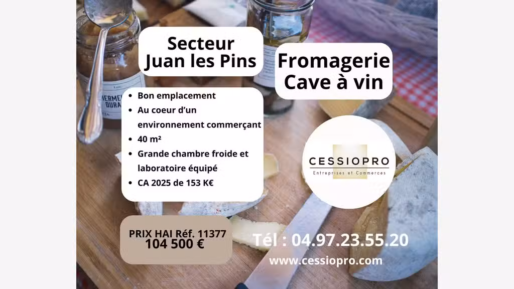 AV fromagerie cave à vin bon empl Juan les Pins