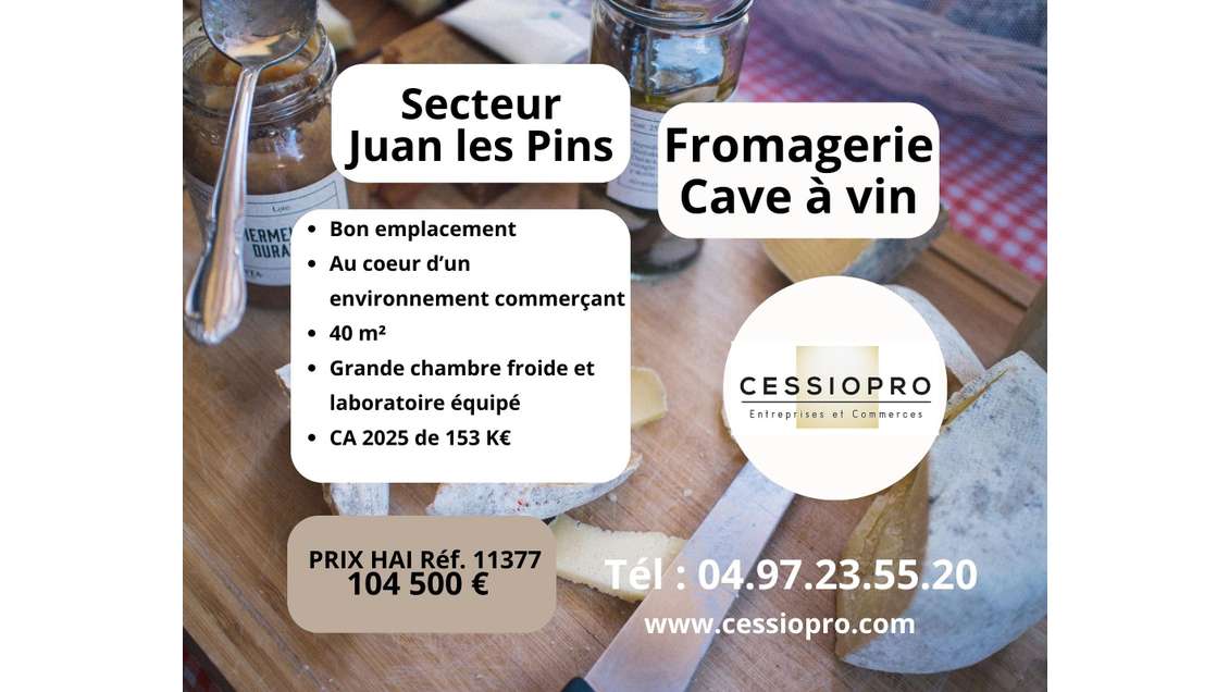 AV fromagerie cave à vin bon empl Juan les Pins