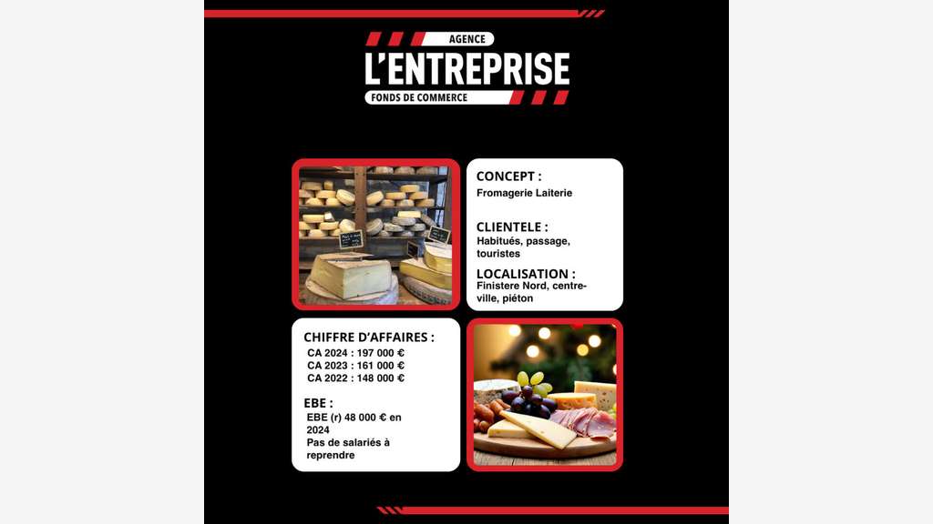 A vendre fromagerie épicerie à Landerneau centre 