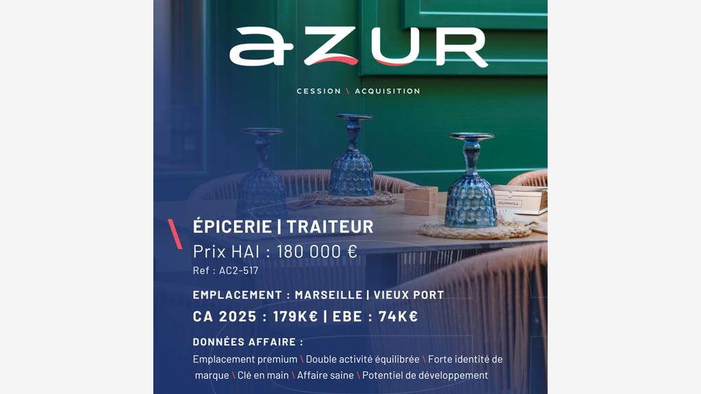 VENTE Épicerie Traiteur d'exception Vieux-Port